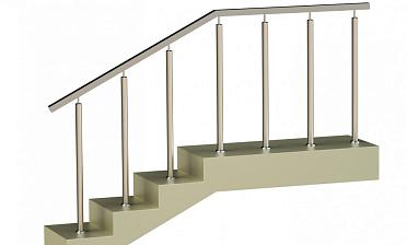 Ограждения с квадратным поручнем со стойками в каждую ступень без ригелей купить в Перми