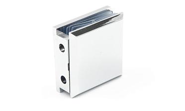 Коннектор для душевой  стена-стекло 45х45 мм, 90°, с двумя отверстиями, цинк, полированный t731 PZn купить в Перми