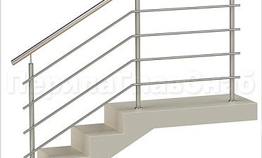 Четыре ригеля на сварке, круглый поручень и круглые стойки для крыльца купить в Перми