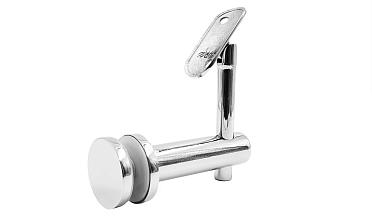 Выносной держатель поручня на стекло 8-20 мм, регулируемый, с ложементом, полированный, (AISI 304) k241-5 купить в Перми