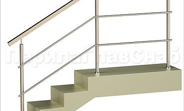 Два ригеля на сварке, квадратный поручень и круглые стойки купить в Перми