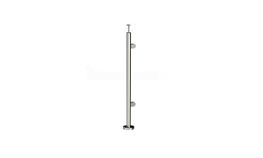 Стойка круглая Ø38.1: 2 штамп. зажимных стеклодержателя, полированная, высота 950 мм (AISI 201) k726-R купить в Перми