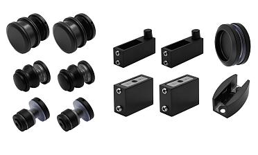  Комплект раздвижной системы для стеклянной душевой, цинк, черный t401 BZn купить в Перми