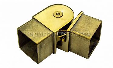 Поворот поручня 40х40 мм, регулируемый, полированный, под золото (AISI 304) Фk366-88 купить в Перми