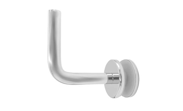 Держатель поручня к стеклу, вынос 60х70, Ø43х5 мм для стекла 10-12мм, (AISI 304) k008-5