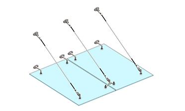 Комплект фурнитуры для козырька 1500х1800 (на вантах/тягах) k671-15-18 купить в Перми