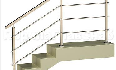 Три ригеля на держателях, квадратные поручень и стойки купить в Перми