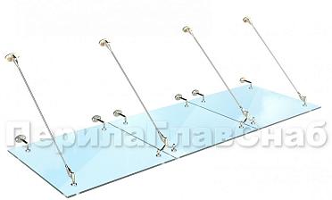 Комплект фурнитуры для козырька 1800х2800 (на вантах/тягах) k671-18-28 купить в Перми