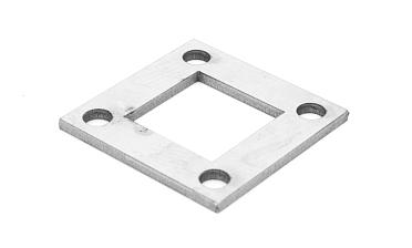 Фланец стойки 75 х75 х 5 (4,3) х AISI304, 4 отв. М10, с центральным отверстием k115-6 купить в Перми