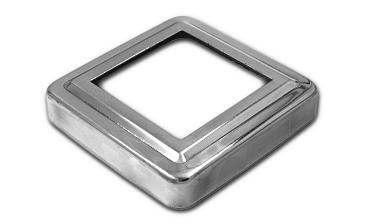 Низ стойки фигурный под трубу 50х50 мм, 83х83х0.5 мм, высота 17 мм, полированный (AISI 304) k375 купить в Перми