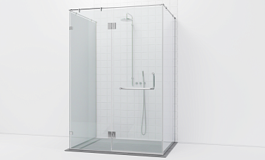 Комплект фурнитуры для душевой перегородки возле стены с дверью и глухими стеклами t571-1 купить в Перми