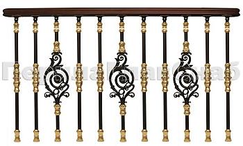 Латунные перила для лестниц серии – Намибия L07 в Перми. Готовые проекты ПерилаГлавСнаб