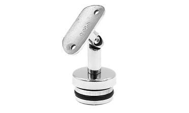 Наконечник палец с алюминиевой системой фиксации на стойке Ø42.4х1.5 мм, регулируемым ложементом под поручень Ø50.8 мм, полированный, литой, нержавеющий AISI 304 k206 купить в Перми