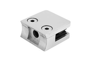 Стеклодержатель литой квадратный с вставками под стекло 8-10 мм (4+4 мм), на стойку Ø38.1 мм, 41х22х42, полированный, (AISI 304) k004-10 купить в Перми