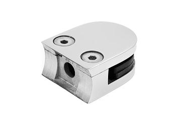 Стеклодержатель литой под стекло 8 мм (4+4 мм), под стойку Ø38.1 мм, (40х22х49), полированный AISI 316 k001-5 купить в Перми