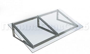 Козырек на треугольном скате из поликарбоната купить в Перми