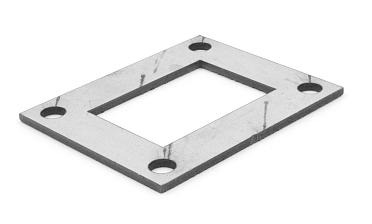Фланец прямоугольный нержавеющий 100х80 (под трубу 40x60) Ф-0533 купить в Перми
