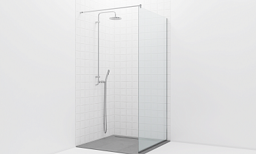 Стационарная душевая перегородка на профиле t581-1 купить в Перми