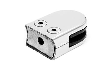 Стеклодержатель штампованный полированный под стекло 10 мм, под стойку Ø38.1 мм, (AISI 304) 40х22х53 k038-10 купить в Перми