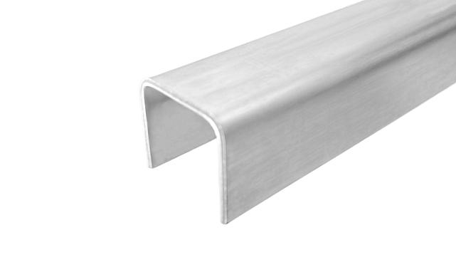 Профиль П-образный, L=2000 мм, t=1.5 мм, для стекла 16 мм, шлиф. (AISI 304) Ф-0456 2