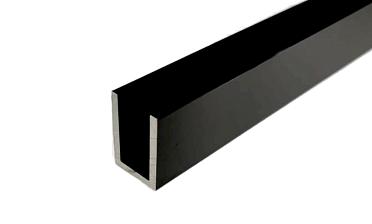 П-образный профиль 19x13, L=2200, под стекло 8 мм, алюминий анодированный в черный глянцевый t756 AND BL купить в Перми