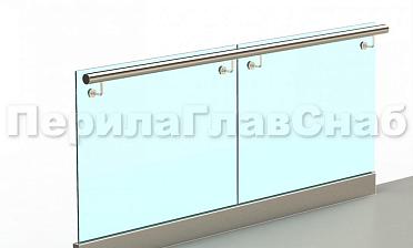 Ограждение с поручнем на выносе в зажимном профиле купить в Перми