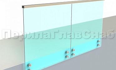 Ограждение с профильным поручнем с пазом на точечном креплении купить в Перми