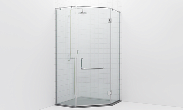 Комплект фурнитуры для трапециевидной душевой перегородки на профиле с угловой штангой t553-1 купить в Перми