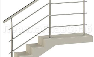 Три ригеля на сварке, квадратный поручень и круглые стойки купить в Перми