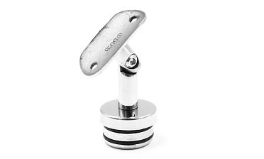 Наконечник палец с алюминиевой системой фиксации на стойке Ø38.1х1.5 мм, регулируемым ложементом под поручень Ø50.8 мм, полированный, литой, нержавеющий (AISI 304) k204 купить в Перми