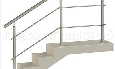 Два ригеля на сварке, круглый поручень и квадратные стойки купить в Перми