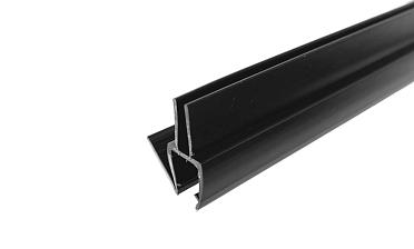 Уплотнитель для стекла 8 мм, блэк ультра - непрозрачный черный, пол-стекло 2200 мм t206-2 BL-U купить в Перми