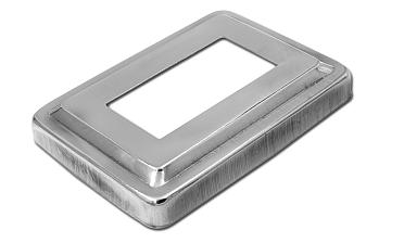 Низ стойки фигурный под трубу 31х61 мм, 105х75х0.4, высота 16 мм, полированный (AISI 304) k377 купить в Перми