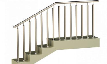 Ограждения с двумя стойками в каждую ступень без ригелей купить в Перми