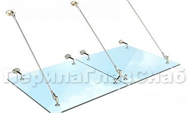 Комплект фурнитуры для козырька 1200х2400 (на вантах/тягах) k671-12-24 купить в Перми