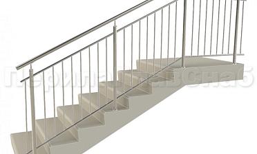 Нержавеющие ограждения с вертикальным заполнением 'частокол' - вариант №3 купить в Перми