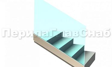 Ограждение без поручня на профиле на лестнице купить в Перми