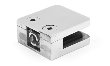 Стеклодержатель литой, под стекло 8 мм. 4+4 мм. на плоскость 42х22,5х42  полированный (AISI 304) k003 купить в Перми