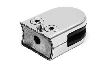 Стеклодержатель штампованный под стекло 10 мм (5+5 мм), под стойку Ø38.1 мм (39х24х55), полированный (AISI 304) k538-10 купить в Перми