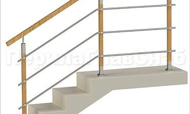 Три ригеля на держателях, квадратные деревянные поручень и стойки купить в Перми