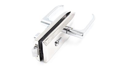 Замок для стеклянной двери с нажимной ручкой, евроцилиндр односторонний ключ/защелка, с ответной частью на стекло, полированный t155 PSS купить в Перми