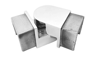 Отвод для поручня с пазом 40х40 мм, шарнирный, полир., (AISI 304) k546-2 купить в Перми