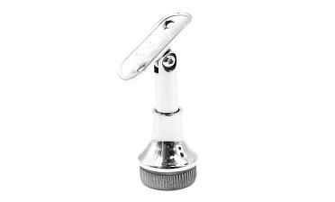 Наконечник регулируемый по высоте на стойку Ø38.1х1.5 мм, с регулируемым ложементом под поручень Ø50.8 мм, литой, полированный, нержавеющий (AISI 304) k317-3 купить в Перми