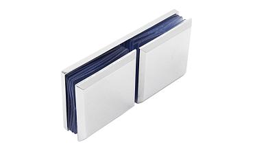 Коннектор для душевой кабины стекло-стекло 180° 45х45 мм цинк-хром полированный t734 PZn купить в Перми