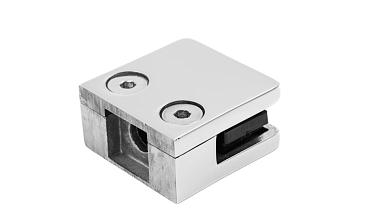 Стеклодержатель литой квадратный с вставками под стекло 8-10 мм, 4+4, на плоскость 41х22х42, полированный (AISI 304) k003-10 купить в Перми