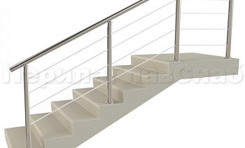 Заполнение из 4х тросиков (тросик в оболочке) для крыльца в Перми. Готовые проекты ПерилаГлавСнаб