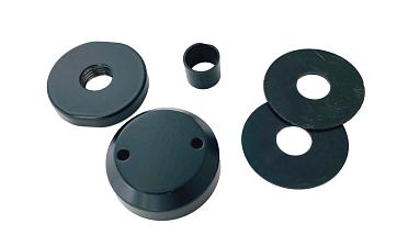 Комплект торцевого крепления несущего стекла, гайка-шайба Ø50х10х18 мм с внутренней резьбой М16, порошковая покраска RAL 9005 мат, AISI 304 Фk277-6-П купить в Перми