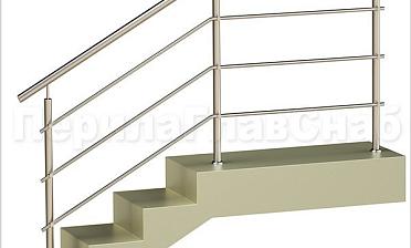 Три ригеля на держателях, круглый поручень и круглые стойки для крыльца купить в Перми