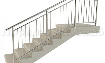 Нержавеющие ограждения для школ и детских садов с вертикальным заполнением “Частокол” - вариант №1 для крыльца в Перми. Готовые проекты ПерилаГлавСнаб