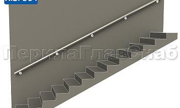 Готовый пристенный поручень с 5 держателями, длина 4300 мм (AISI 304) k730-43 купить в Перми